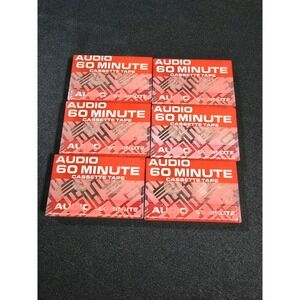Lot of 6 Wal-Mart 60 Minute Blank Audio Cassette Tapes Normal Bias Type I New